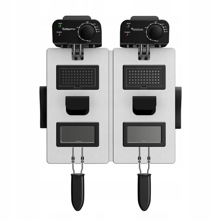 TRADYCYJNA FRYTOWNICA FRYTKOWNICA OLEJOWA PODWÓJNA 3600W 2x3L