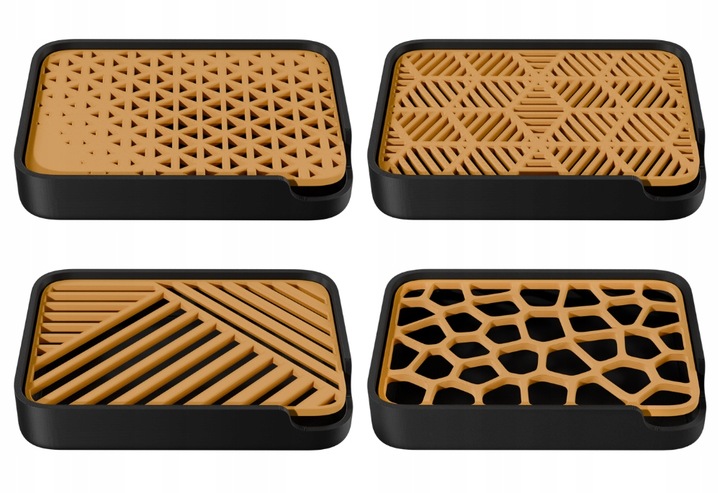 Mydelniczka wolnostojąca na blat z ociekaczem elegancka WZÓR LINES