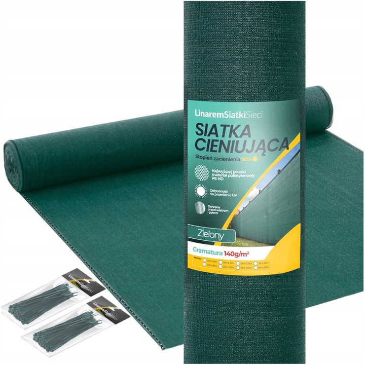 Siatka Cieniująca 1,5x50m Maskująca mata osłona na ogrodzenie płot 90%