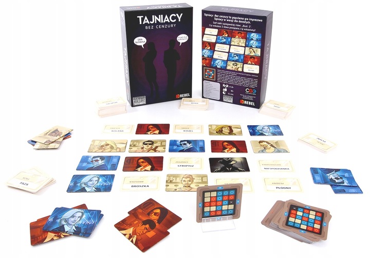 Tajniacy Bez Cenzury gra planszowa polegająca na skojarzeniach 4 - 8 osób,