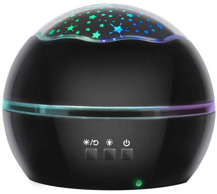 Obrotowa Lampka Nocna Projektor Nieba Gwiazd 2w1