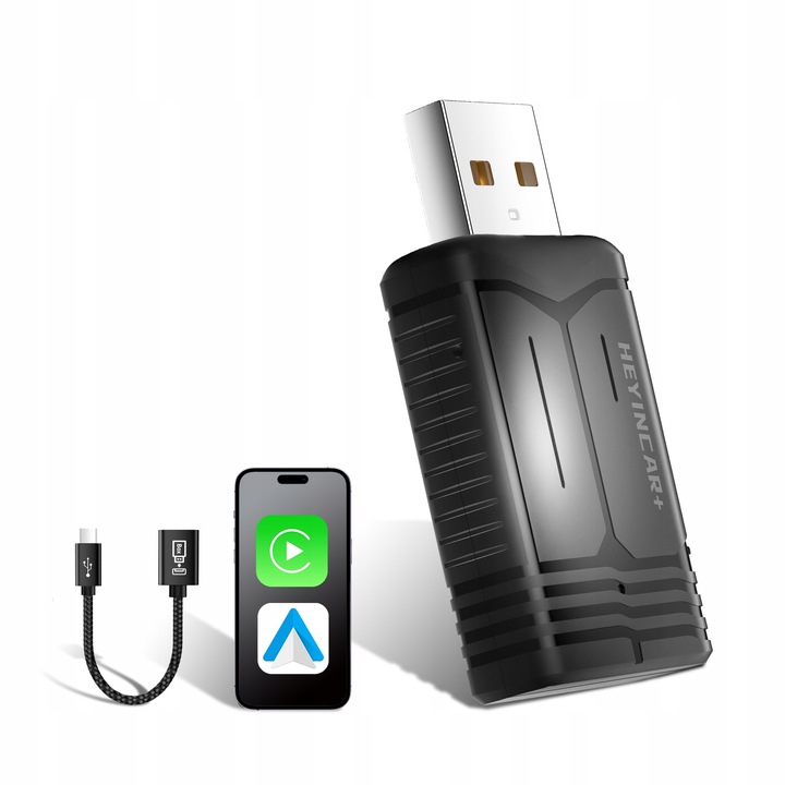 HEYINCAR 2 w 1 Bezprzewodowy Apple Carplay Android Auto Adapter Dla