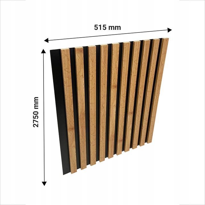LAMELE ŚCIENNE DĄB WOTAN NA PŁYCIE 515x2750mm