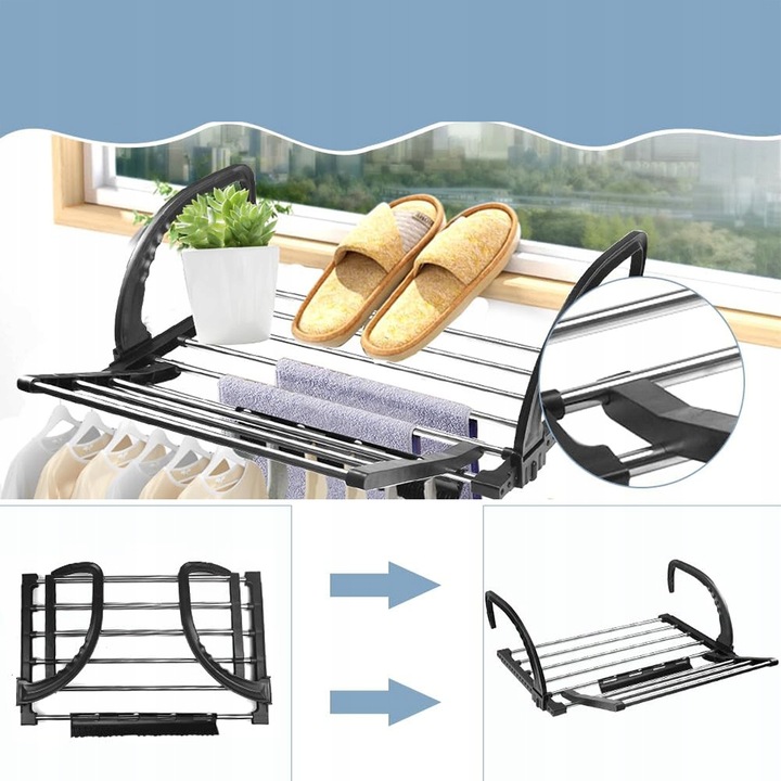 MAŁA SUSZARKA NA PRANIE STOJĄCA BALKONOWA SUSZARKA NA UBRANIA BUTÓW DO