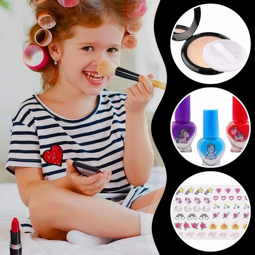 KUFEREK KOSMETYKÓW ZESTAW DO MAKIJAŻU I PAZNOKCI JEDNOROŻEC DZIECI PREZENT