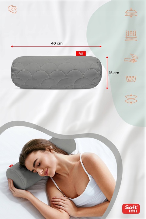 PODUSZKA 15X40 WAŁEK ZAGŁÓWEK PIKOWANY GRUBY ZAMEK