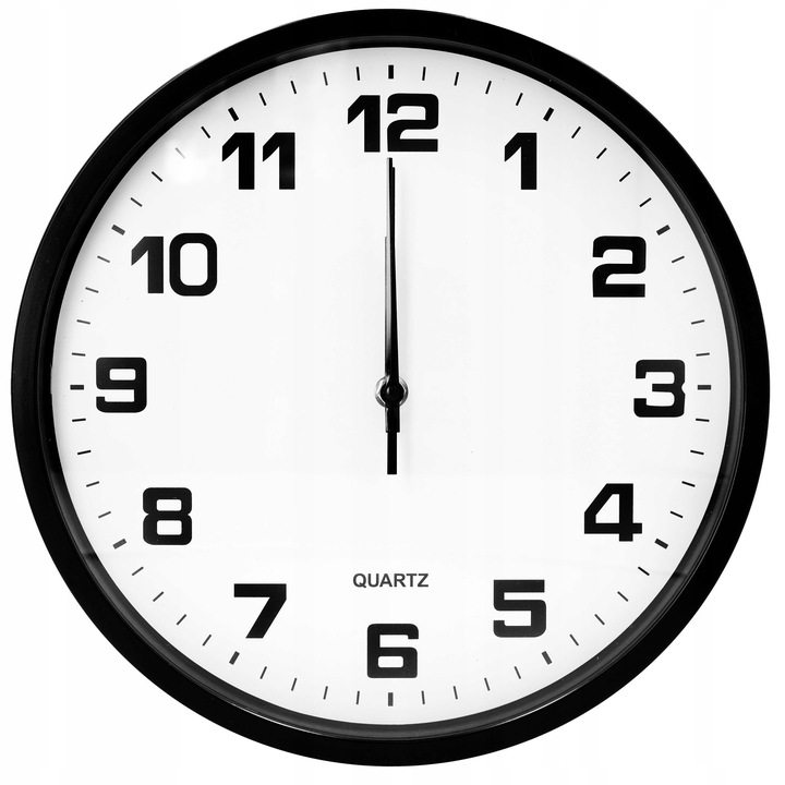 ZEGAR ŚCIENNY czarny 30 cm do salonu kuchni klasyczny
