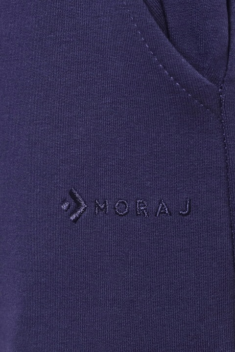 SPODNIE DRESOWE DAMSKIE BAWEŁNIANE JOGGERY BEZ WZORU MORAJ GRANATOWE S