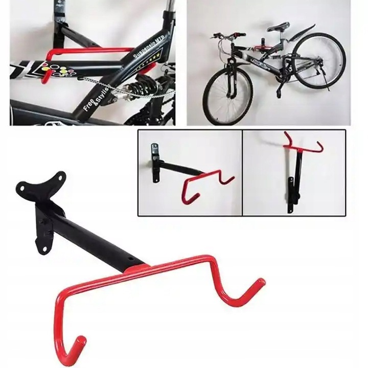 STOJAK WIESZAK NA ROWER NA ŚCIANĘ UCHWYT ROWEROWY HAK UDŹWIG DO 30 KG
