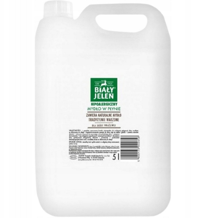 Biały Jeleń Hipoalergiczny mydło w płynie zapas 5l
