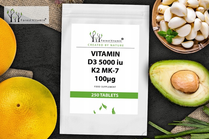 WITAMINA D3 5000 iu K2 MK-7 100 mcg 250 tab