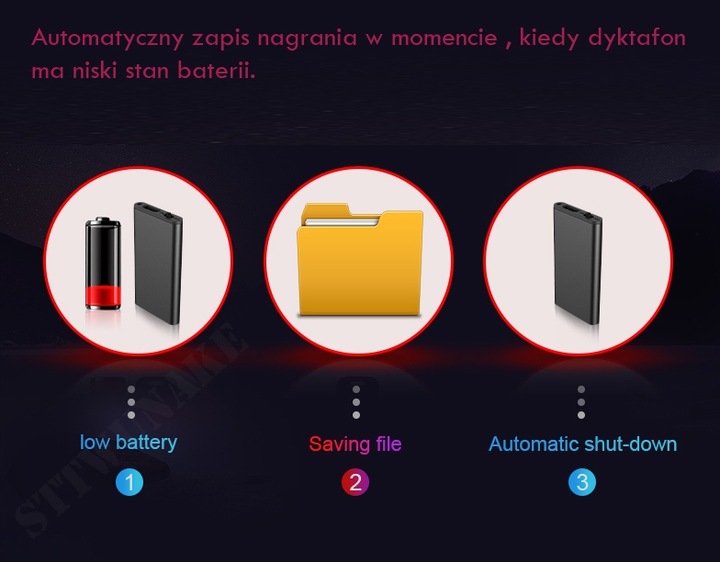 NAJMNIEJSZY MINI MAŁY DYKTAFON URUCHAMIANY NA GŁOS / DŹWIĘK