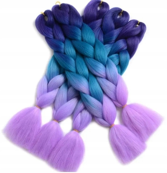 ZESTAW 6 SZTUK WŁOSY SYNTETYCZNE DO WARKOCZYKÓW KOLOROWE OMBRE