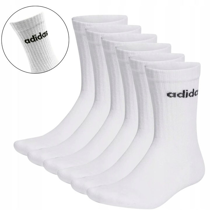 Adidas SKARPETY SKARPETKI KOLOR BIAŁY 6PAK 6PAR