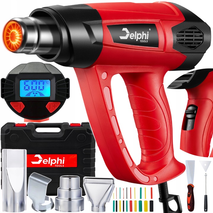 OPALARKA ELEKTRYCZNA LCD DWA BIEGI REGULACJA TEMP 600°C +4 DYSZE