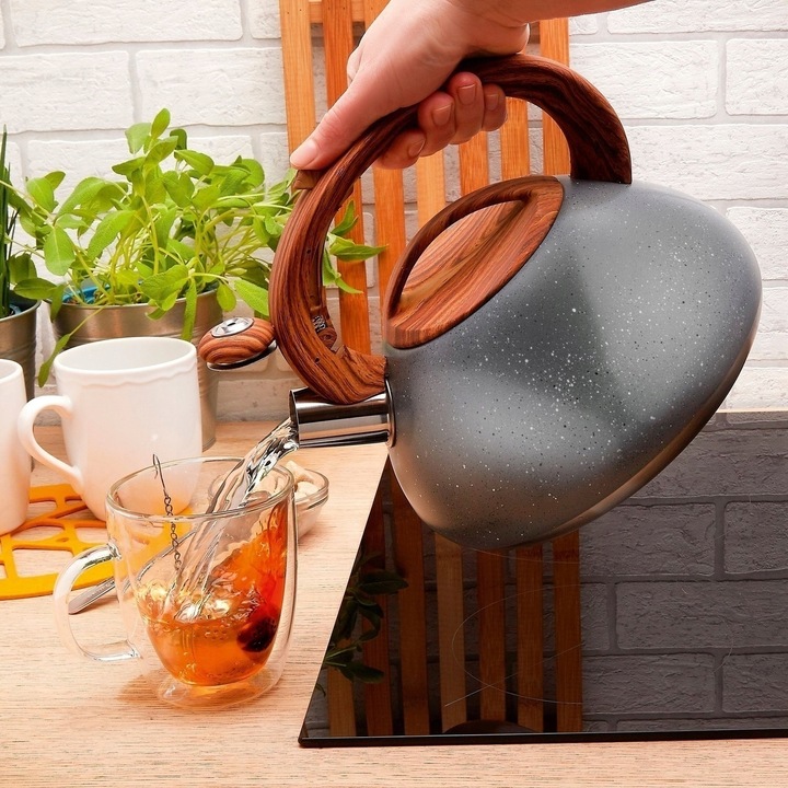 CZAJNIK z Gwizdkiem na GAZ Indukcja STALOWY DUŻY KonigHOFFER Otis 3L