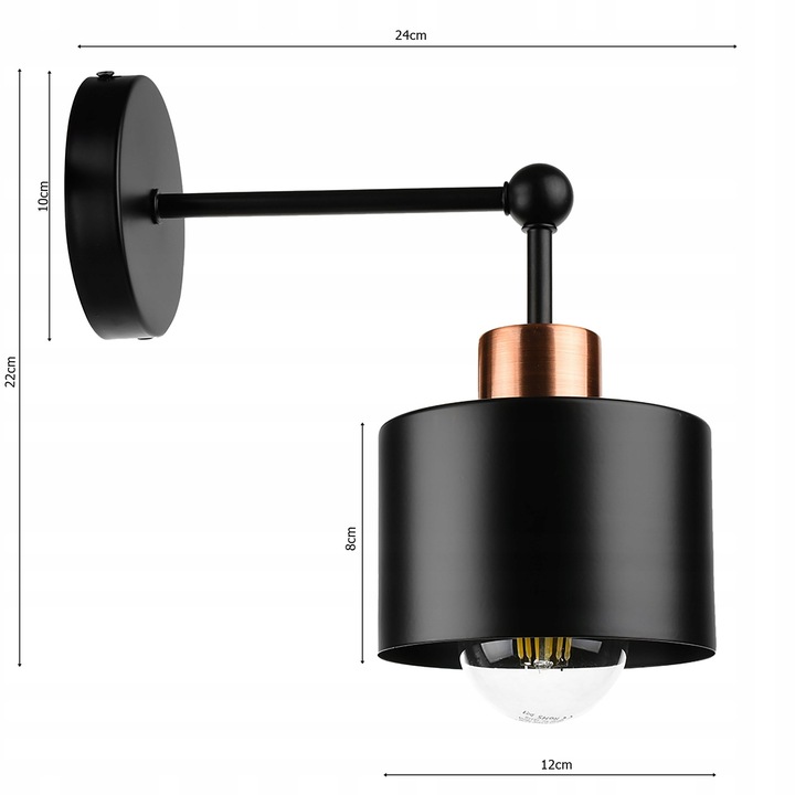 Lampa Ścienna Kinkiet Loft Edison LED