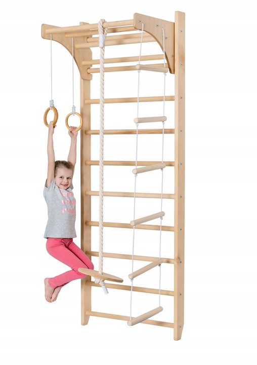 Drabinka gimnastyczna do ćwiczeń regulowany drążek zestaw akcesoriów