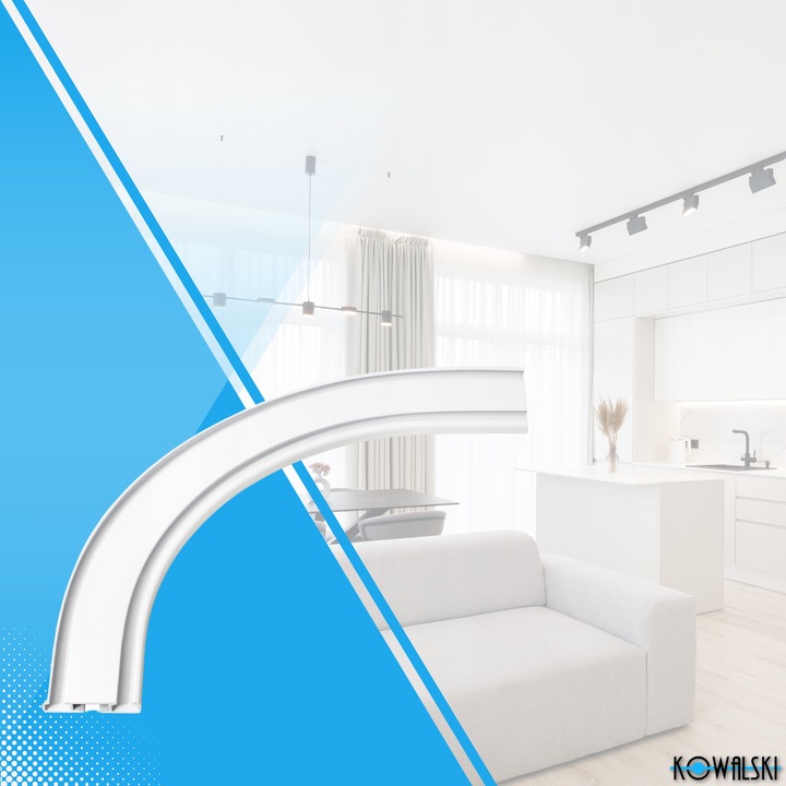 Kowalski Łuk 90°do szyny aluminiowej białej