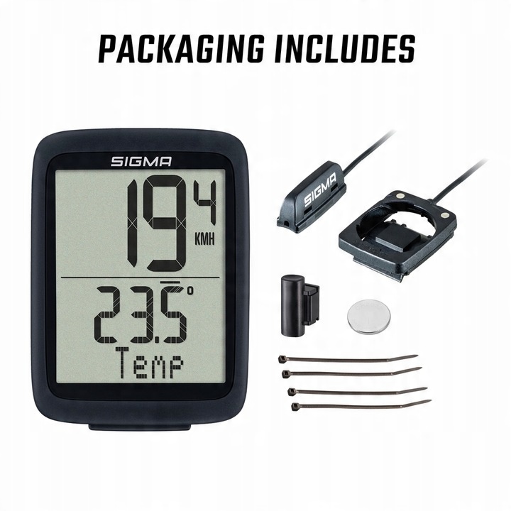 MARKOWY LICZNIK ROWEROWY SIGMA 10.0 IPX8 POLSKIE MENU TERMOMETR START/STOP
