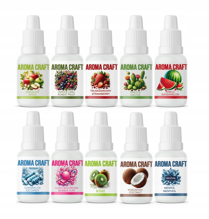 ZESTAW 10 Aromatów Spożywczych Glikolowych Do wybory 10 z 32 smaków