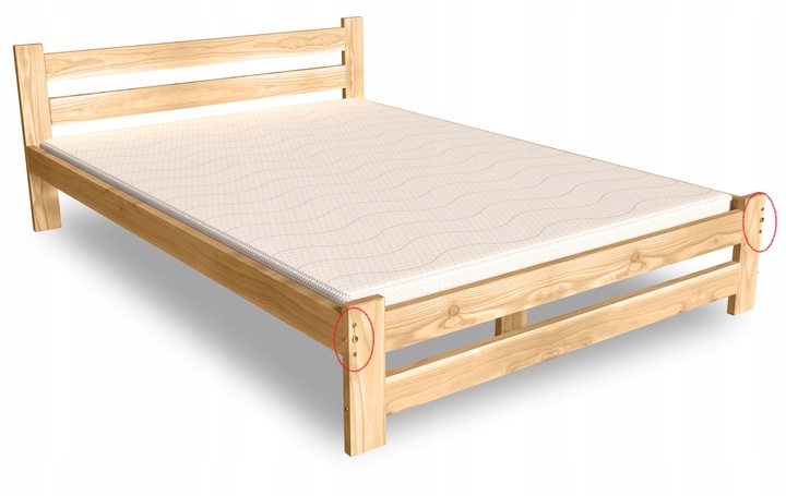 ŁÓŻKO DREWNIANE 180x200 B sosnowe WYSOKI ZAGŁÓWEK