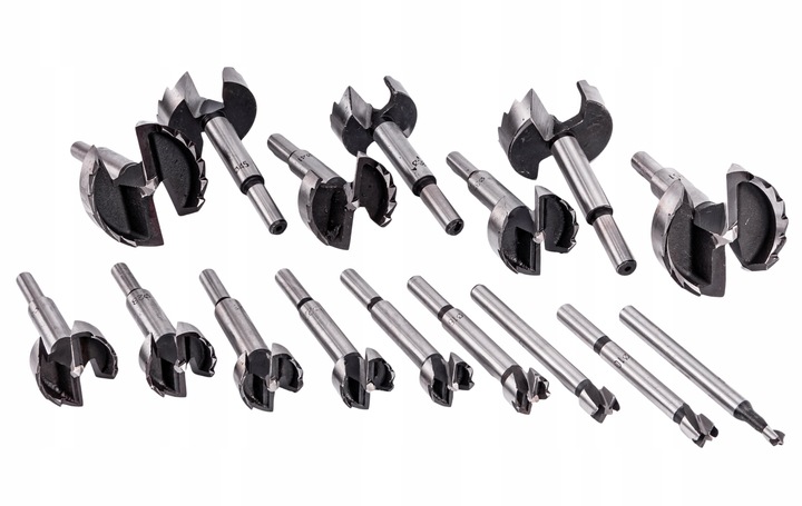 SĘKOWNIKI FREZY WIERTŁA DO DREWNA 6-54 mm 16 el