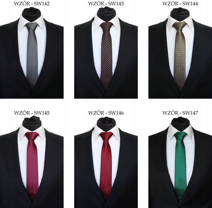 KRAWAT ŚLEDŹ ŚLEDZIK WĄSKI 6 cm - DUŻO WZORÓW