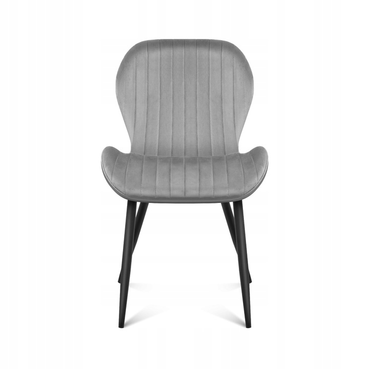 Krzesło welurowe tapicerowane MARK ADLER szare do jadalni salonu loft