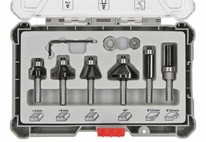BOSCH ZESTAW 6 FREZÓW DO DREWNA CHWYT 6mm