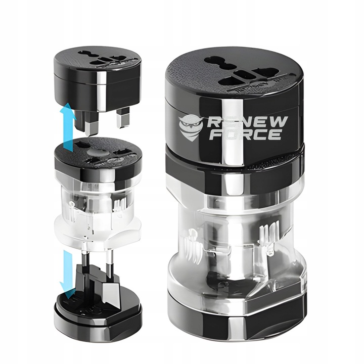 Adapter do Gniazdka Angielska Podróżny Zestaw 3 Końcówek ŚWIAT UK UE