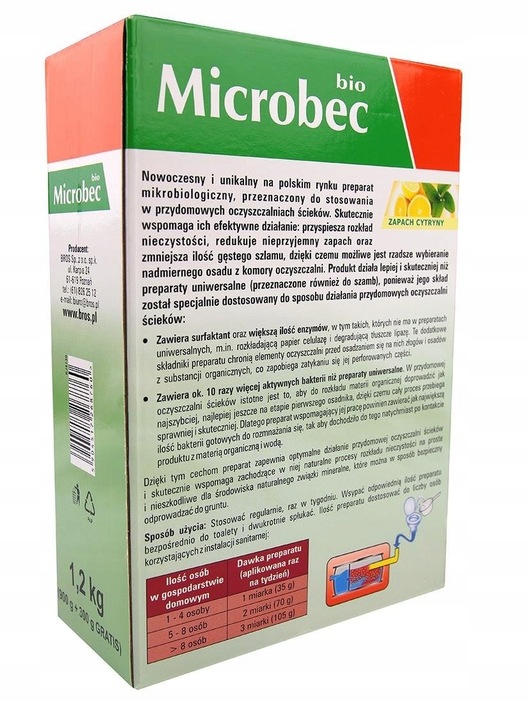 Bakterie do szamba preparat do oczyszczalni 1kg + żel do WC gratis