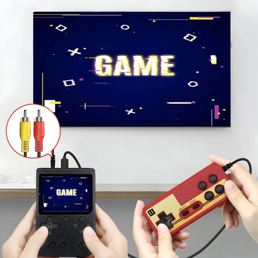 PRZENOŚNA MINI KONSOLA RETRO 400 GIER DO GRY DLA DZIECI + PAD