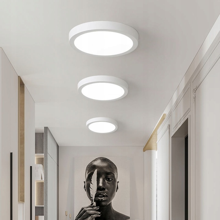 PLAFON NATYNKOWY LAMPA SUFITOWA LED 24W OKRĄGŁA PANEL ŚCIENNY ŚWIETLNY