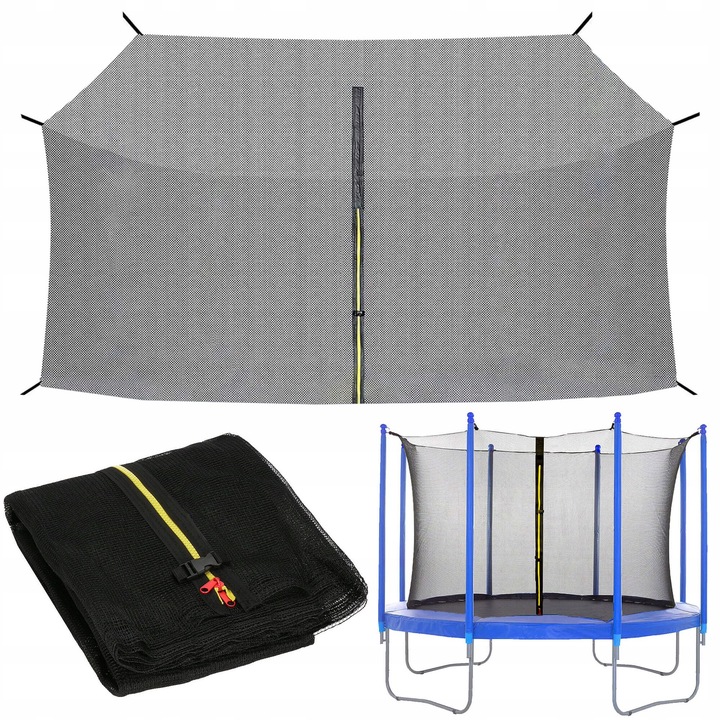 SIATKA DO TRAMPOLINY WEWNĘTRZNA MOCNA OCHRONNA na 8 SŁUPKÓW 304-312 cm 10FT
