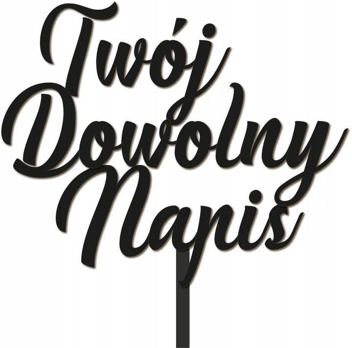 CZARNY TOPPER NA TORT DOWOLNY NAPIS URODZINY 30 40 18 dowolny tekst IMIĘ