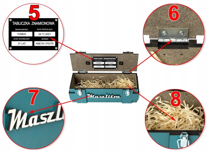 Prezent na 18-99 urodziny dla Taty Kolegi skrzynka na alkohol Maszlitra