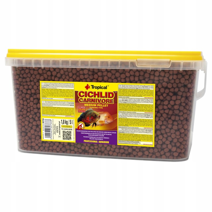 Tropical Pokarm dla ryb średnich i dużych mięsożernych pielęgnic 5L