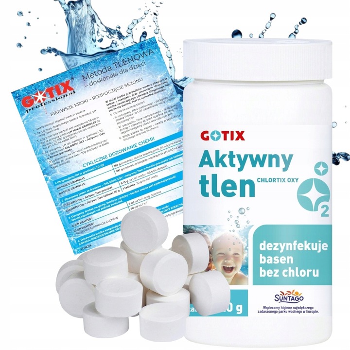 AKTYWNY TLEN do Jacuzzi Basenu spa Wody 1kg BEZ CHLORU Basen Tabletki