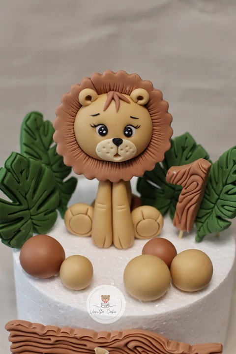 ZESTAW SAFARI LEW Figurki z masy cukrowej, dekoracja na tort ROCZEK/CHRZEST