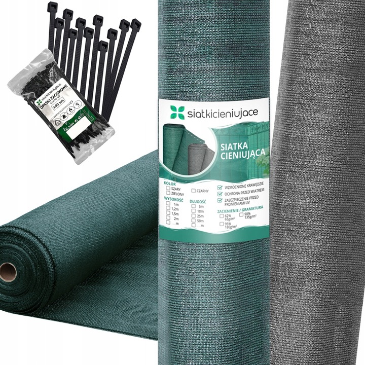 SIATKA CIENIUJĄCA 90% 2x25m MATA OSŁONOWA MASKUJĄCA NA PŁOT OGRODZENIE
