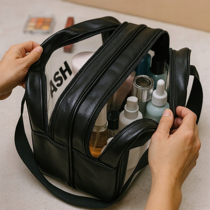 Podwójna Kosmetyczka Podróżna Organizer Podróżny Damska Męska Duża Pojemna