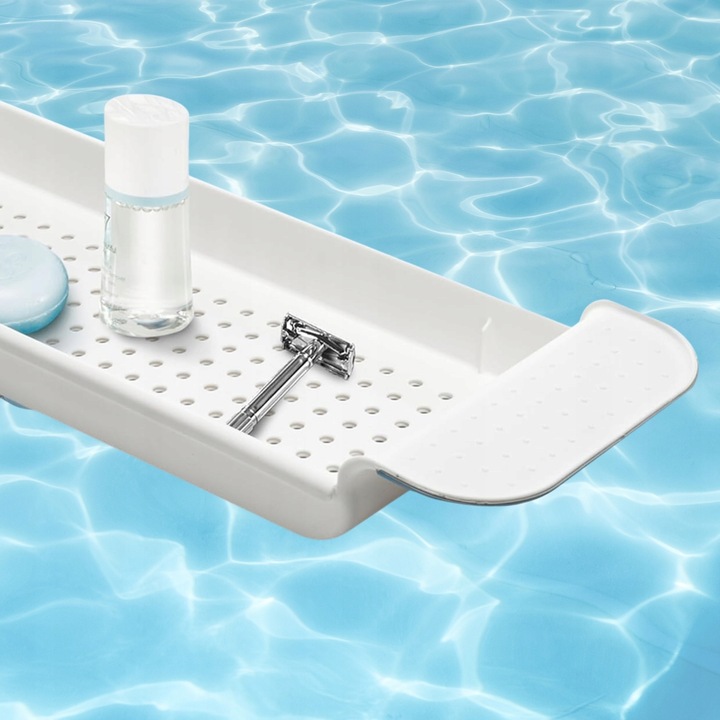 Półka na wannę łazienkowa regulowana biała