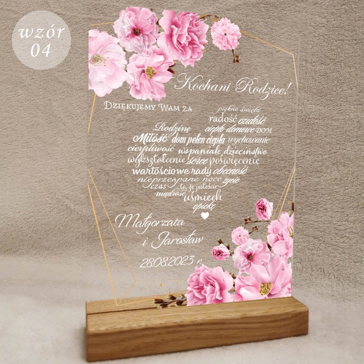 Podziękowanie ślubne dla rodziców dziadków na ślub