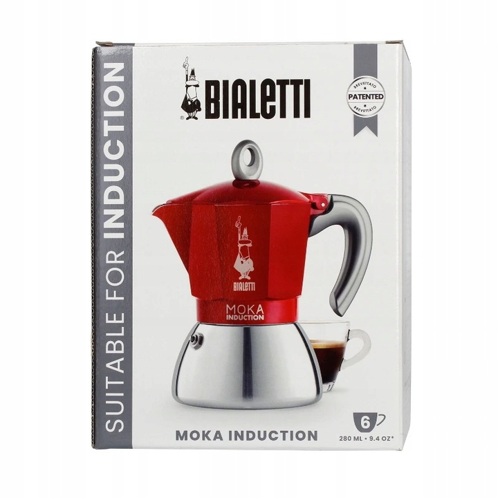 Kawiarka Bialetti New Moka Induction 6tz czerwona