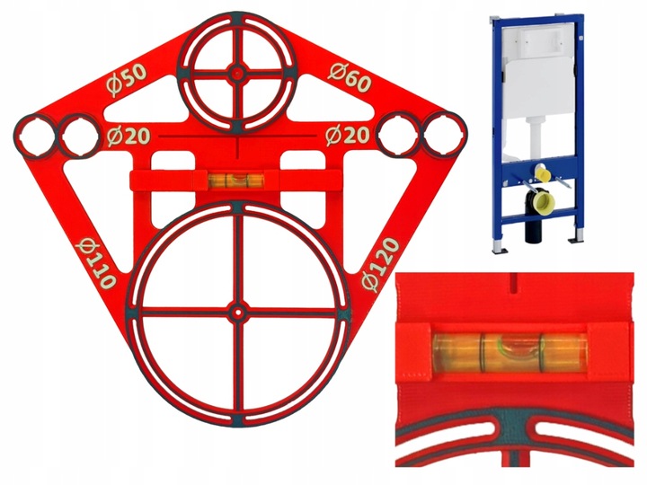 ZESTAW do Poziomowania stelaża podtynkowego i puszek prądowych z Libellą
