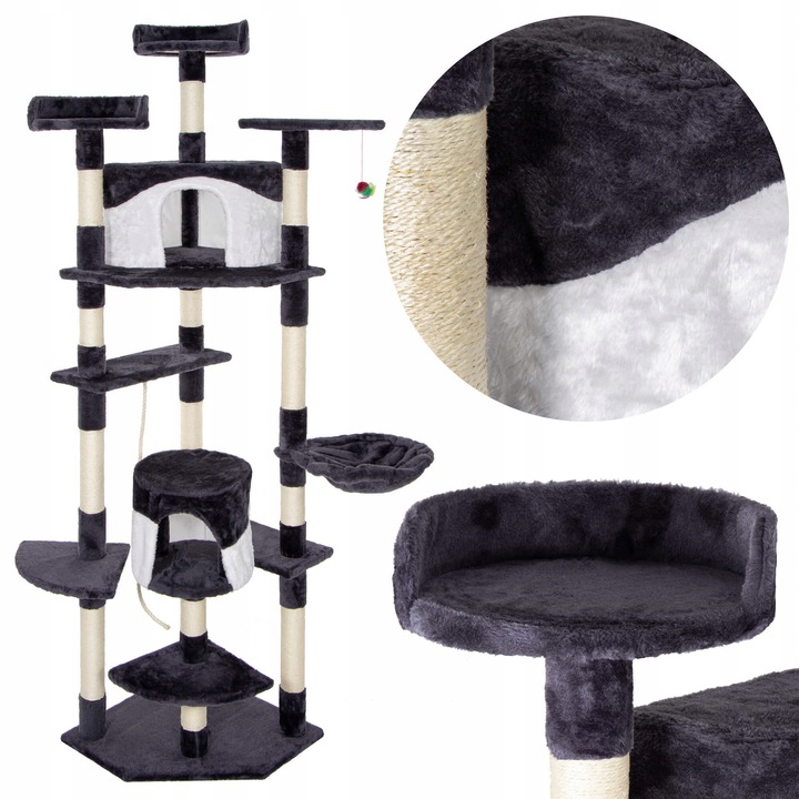 DRAPAK DLA KOTA KOTÓW WYSOKI DUŻY WIEŻA LEGOWISKO DOMEK 11 POZIOMÓW SŁUPEK