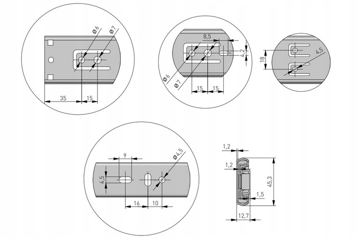 Prowadnica kulkowa GTV VERSALITE PLUS+ 550 mm pełny wysuw cichy domyk