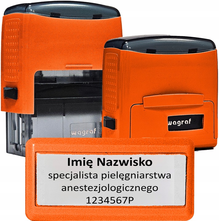 Pieczątka Wagraf B2s do 4 wersów - 12 kolorów obudowy - IMIENNA - FIRMOWA