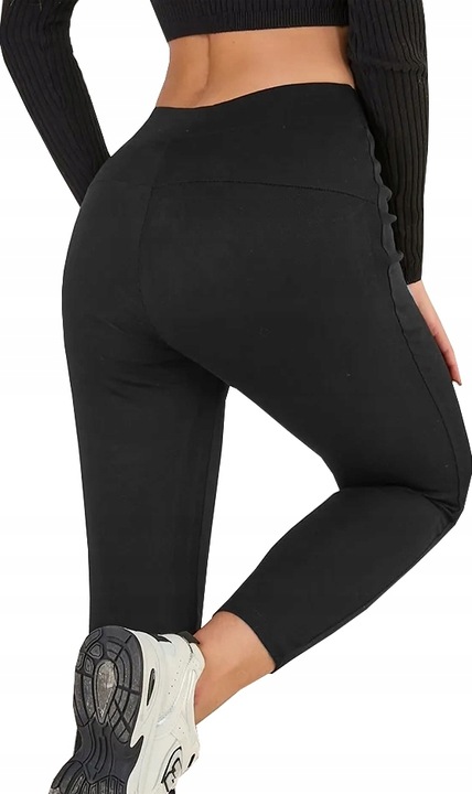 LEGGINSY BAWEŁNIANE damskie KLASYCZNE getry MODELUJĄCE 100% KRYJĄCE - S/M